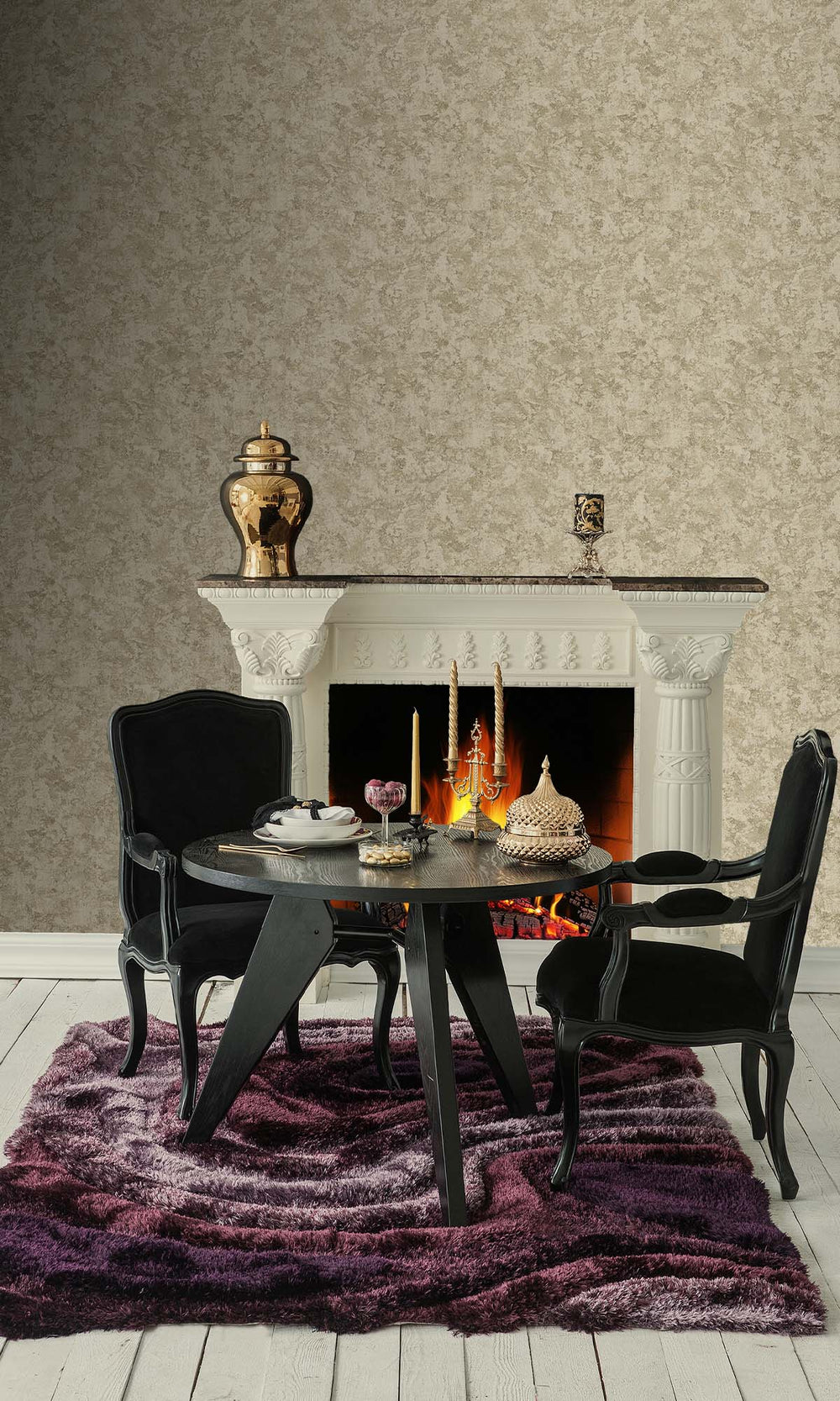 Beige Faux Plaster Effect Wallpaper R10340