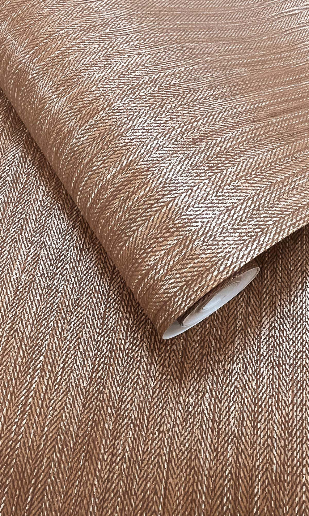 Rust Metallic Acrylic Chevron Print Wallpaper R10341