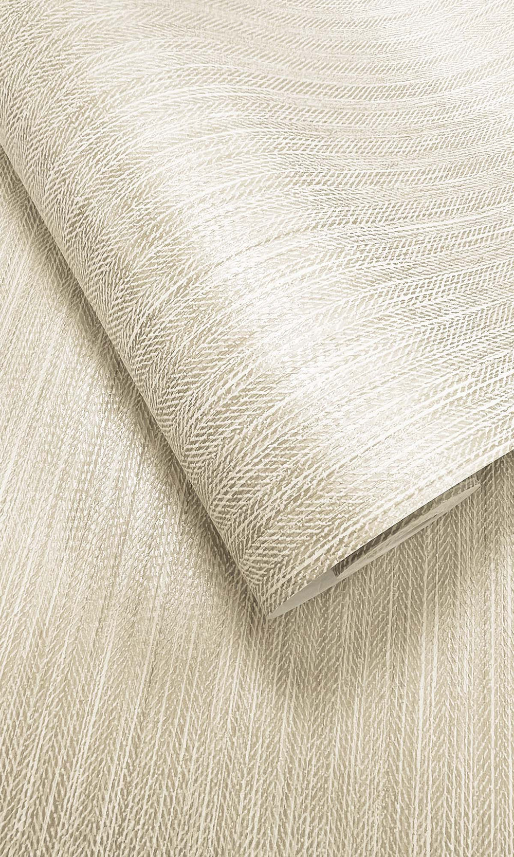Cream Metallic Acrylic Chevron Print Wallpaper R10342