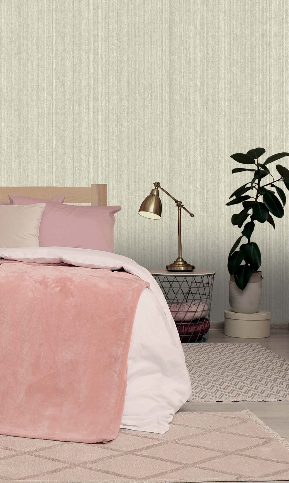 Duck Egg Metallic Acrylic Chevron Print Wallpaper R10343