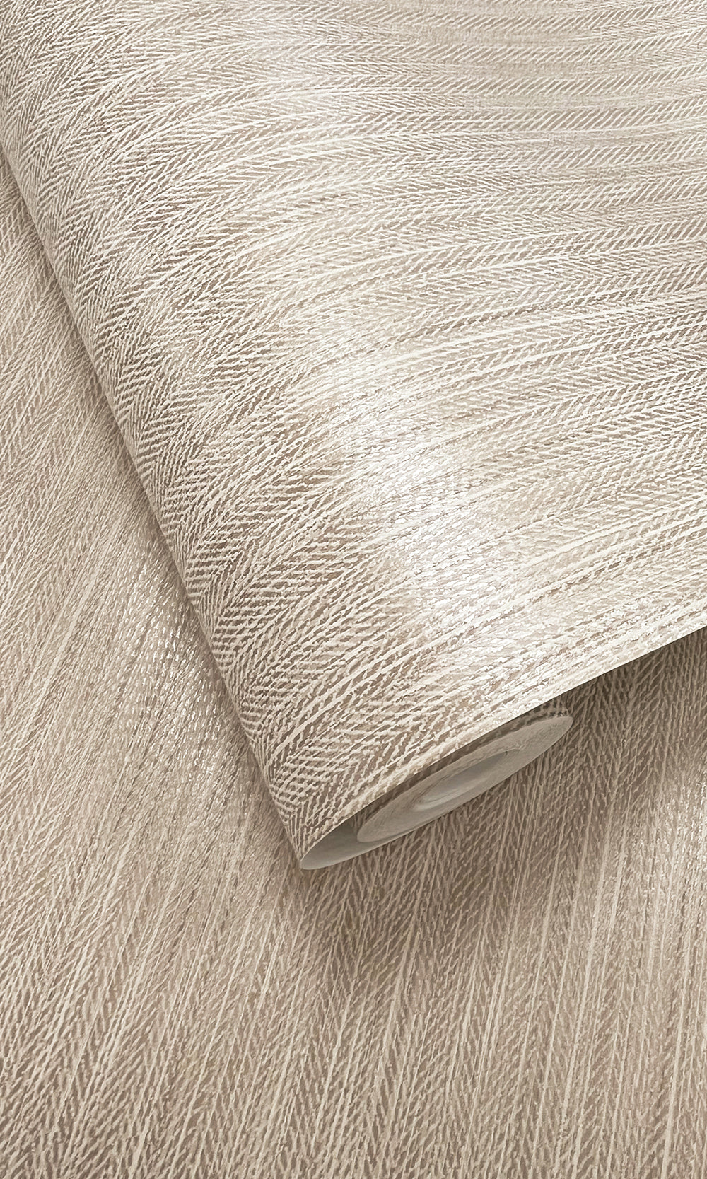 Mink Metallic Acrylic Chevron Print Wallpaper R10344