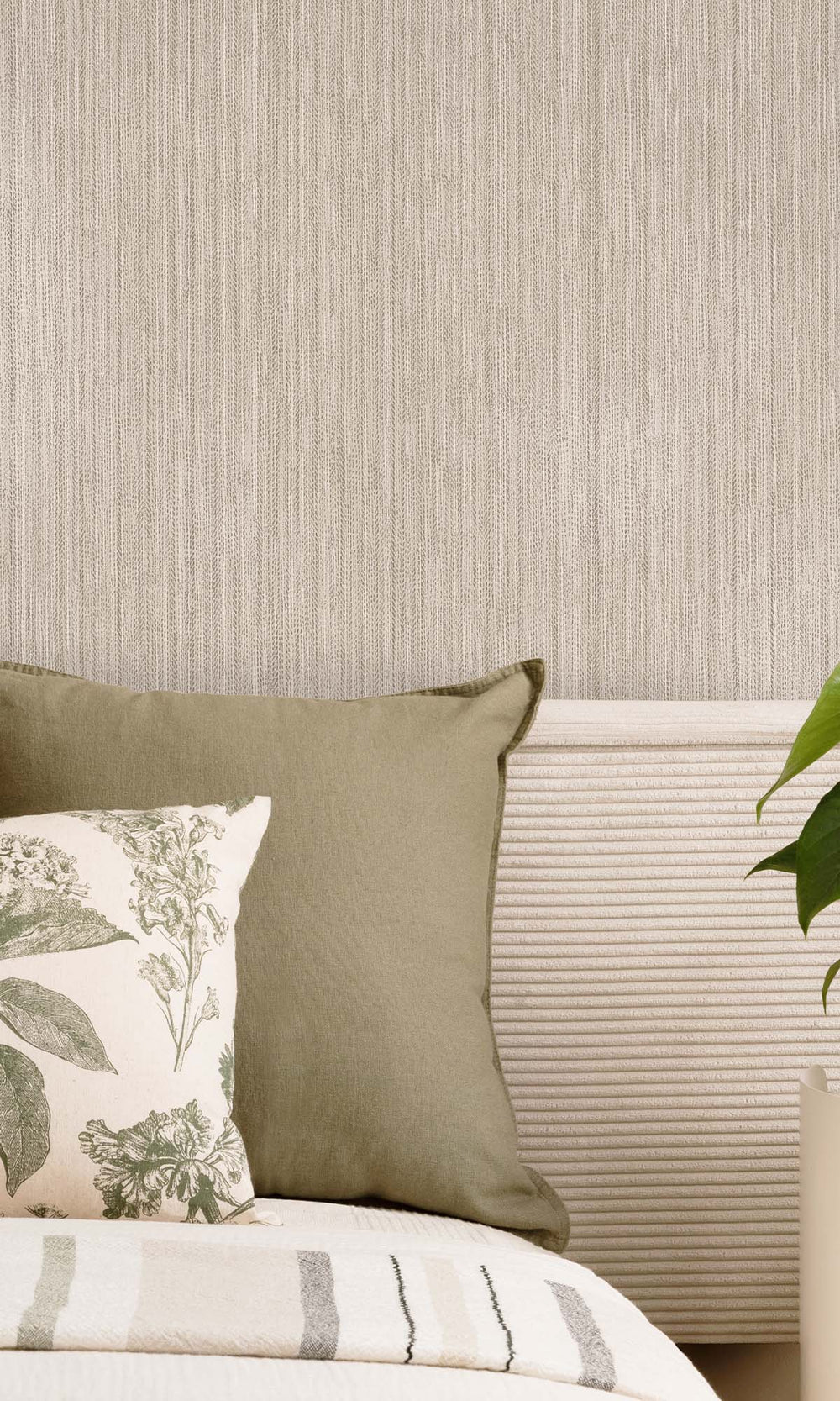 Mink Metallic Acrylic Chevron Print Wallpaper R10344