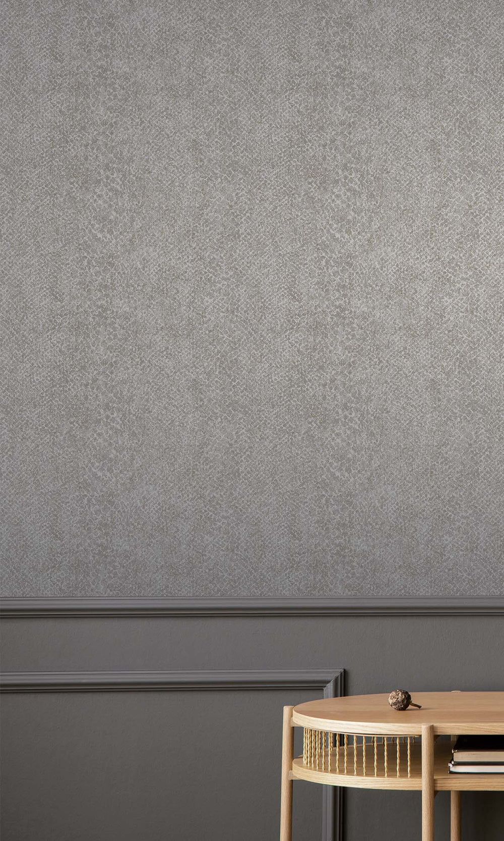 Grey Textured Faux Snakeskin Wallpaper R10345