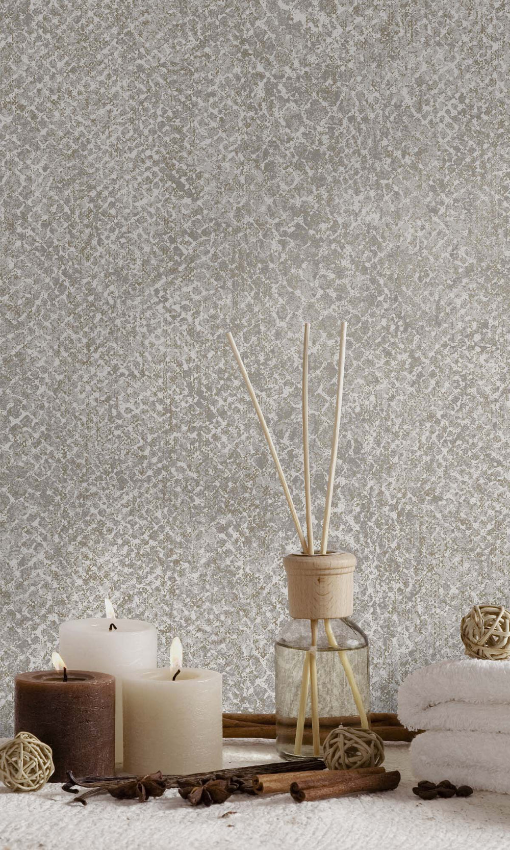 Grey Textured Faux Snakeskin Wallpaper R10345