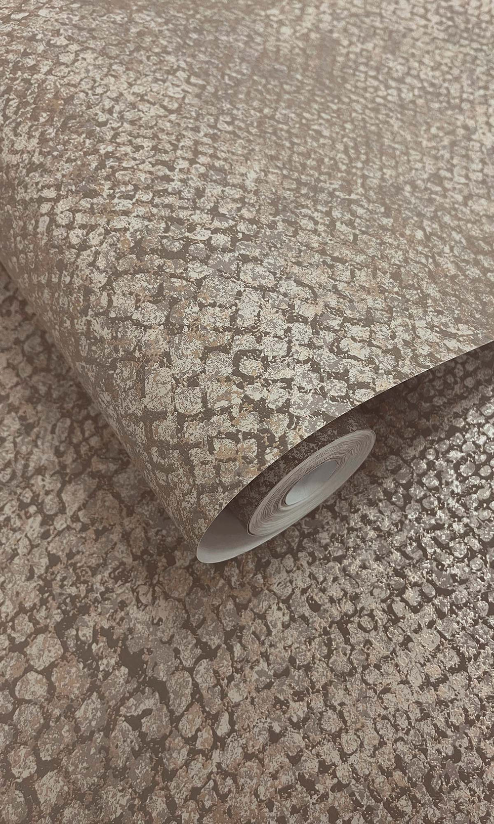 Taupe Textured Faux Snakeskin Wallpaper R10346