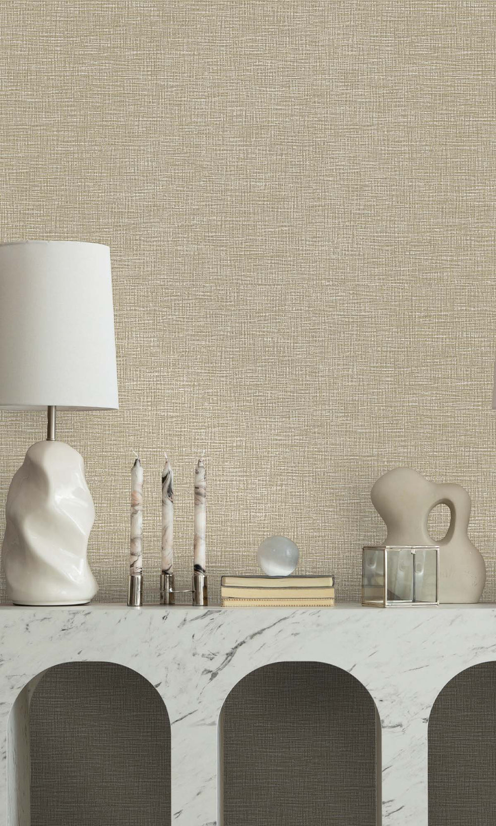 Cream Textured Faux Acrylic Wallpaper R10349