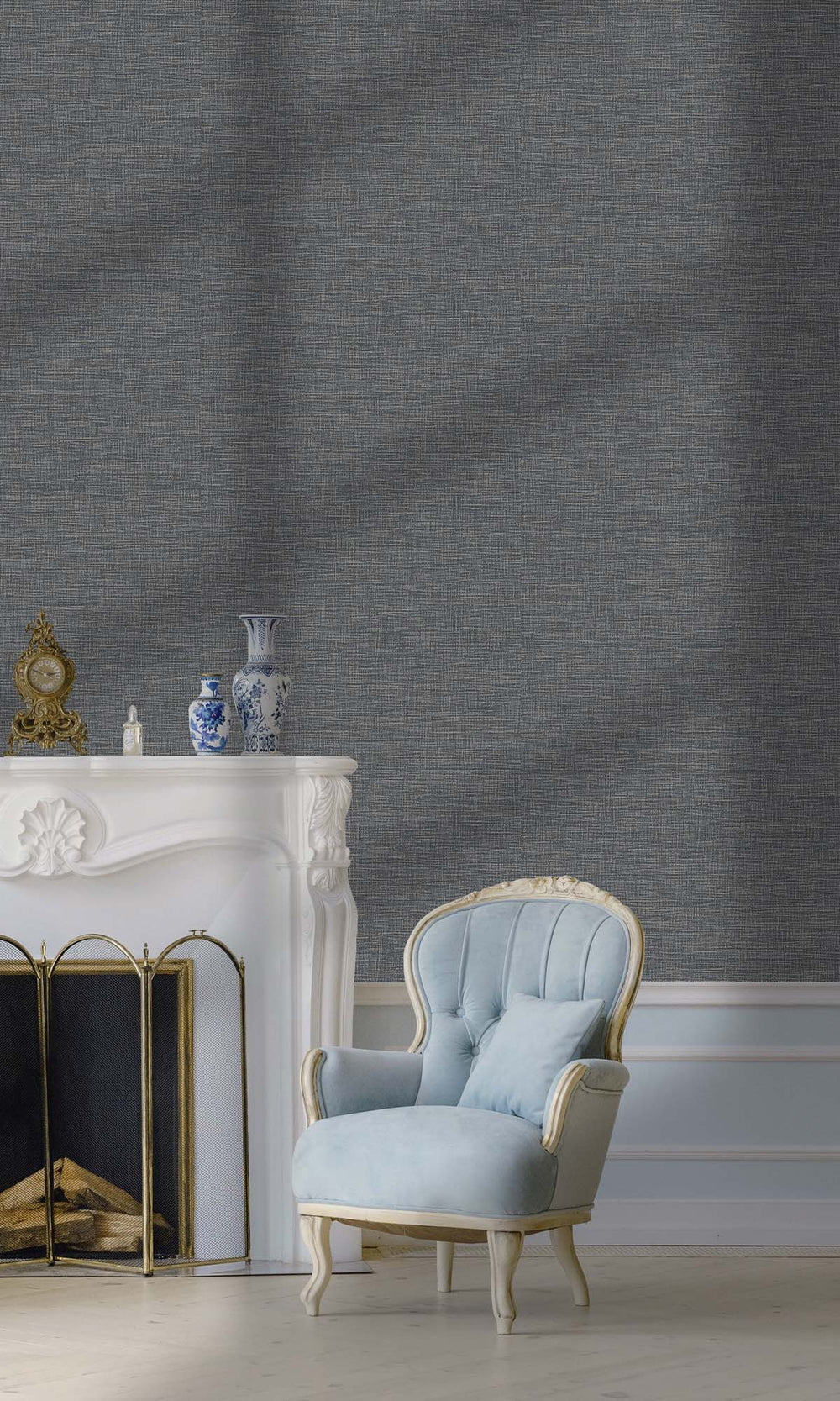 Navy Textured Faux Acrylic Wallpaper R10350