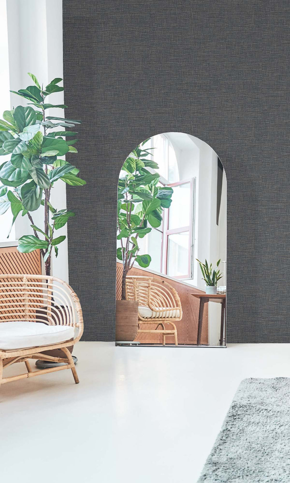 Navy Textured Faux Acrylic Wallpaper R10350