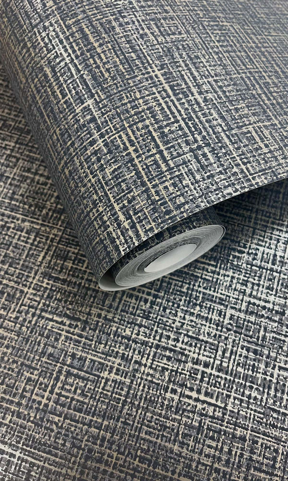 Navy Textured Faux Acrylic Wallpaper R10350