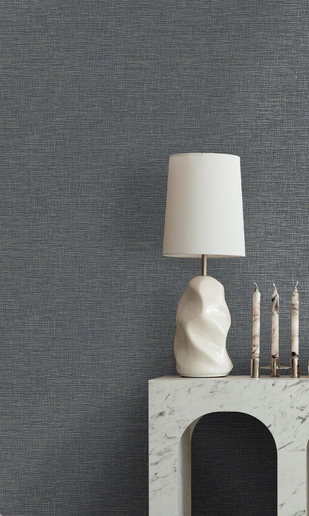 Navy Textured Faux Acrylic Wallpaper R10350