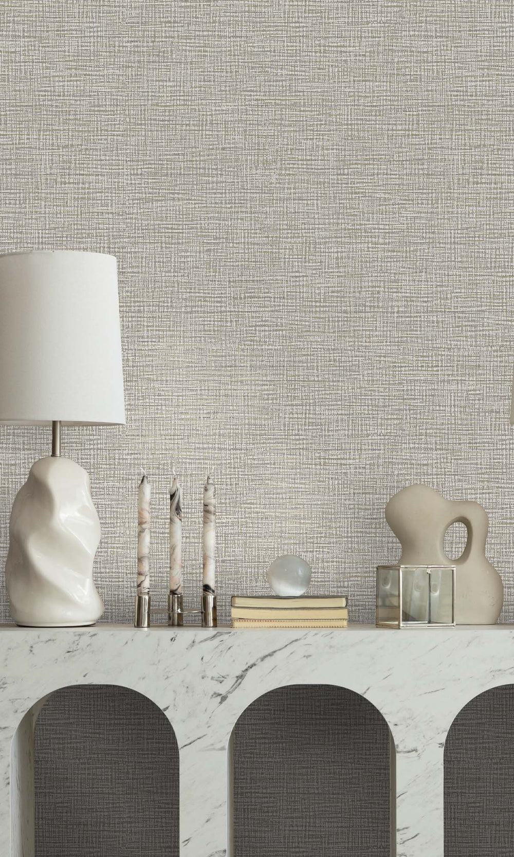Grey Textured Faux Acrylic Wallpaper R10351