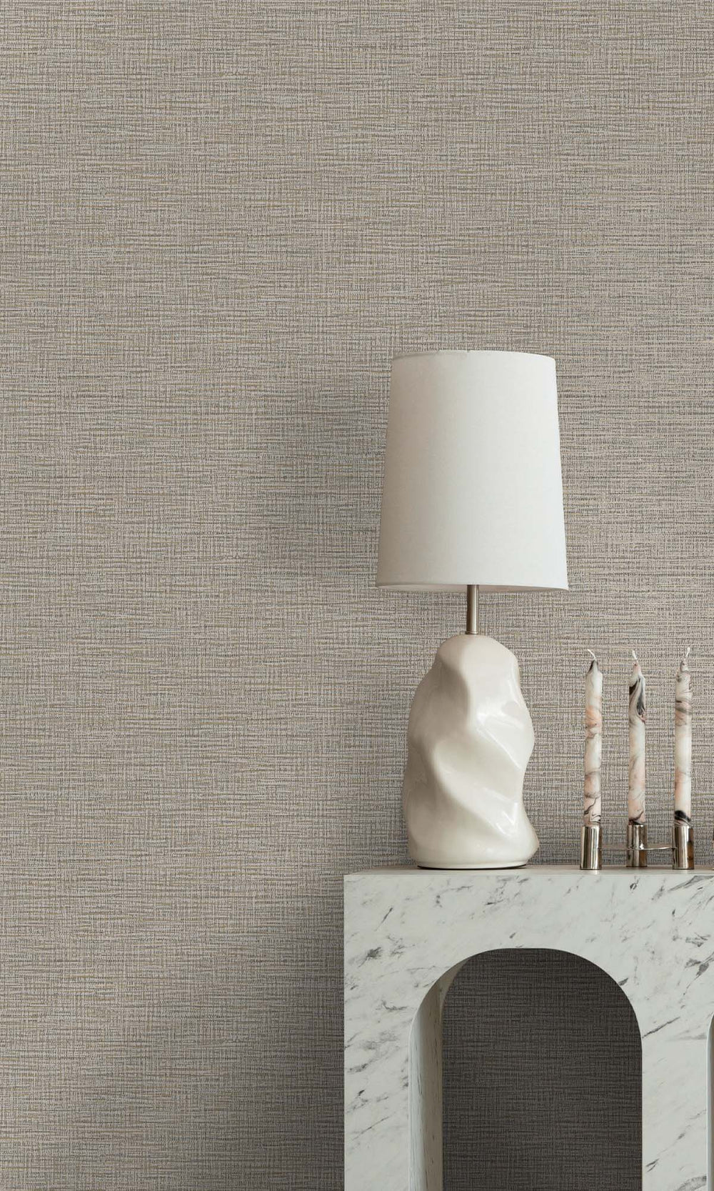 Taupe Textured Faux Acrylic Wallpaper R10352