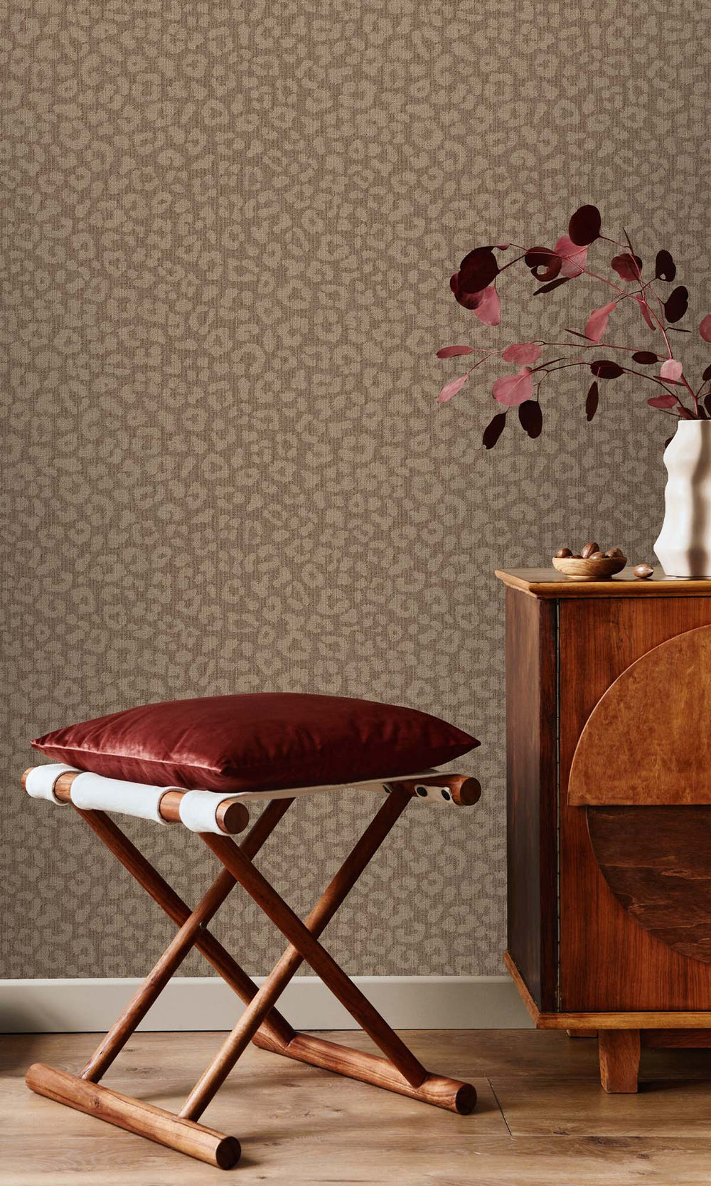 Rust Faux Leopard Print Wallpaper R10354