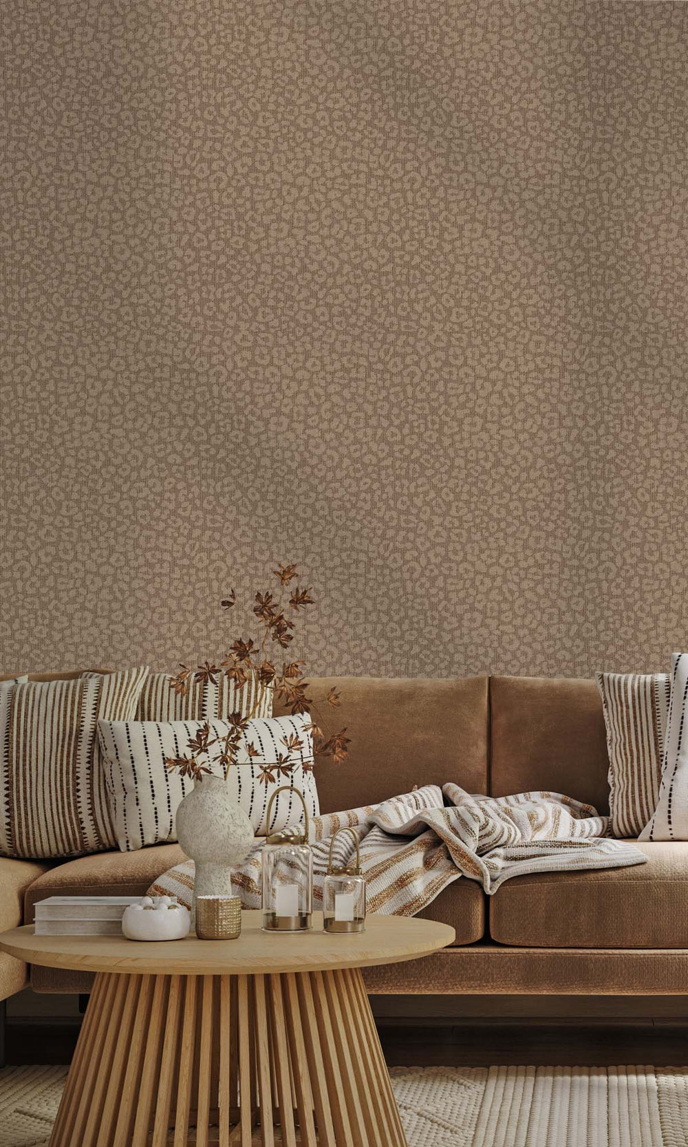 Rust Faux Leopard Print Wallpaper R10354
