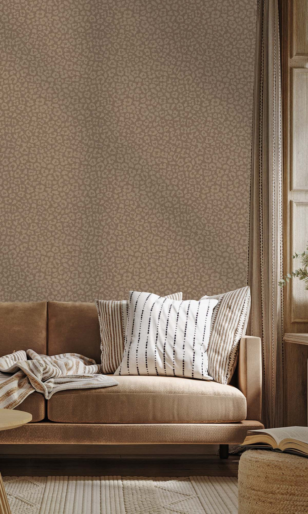 Rust Faux Leopard Print Wallpaper R10354