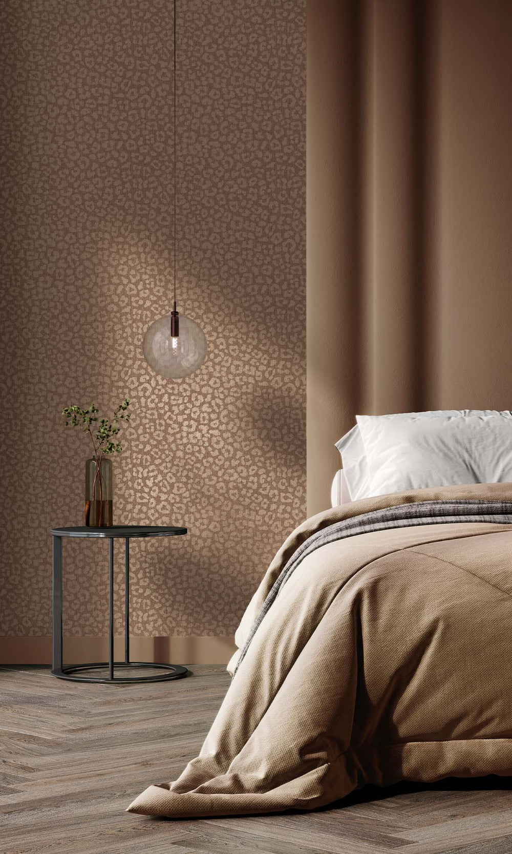 Rust Faux Leopard Print Wallpaper R10354