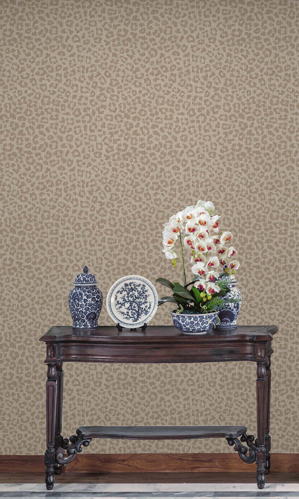 Mink Faux Leopard Print Wallpaper R10355