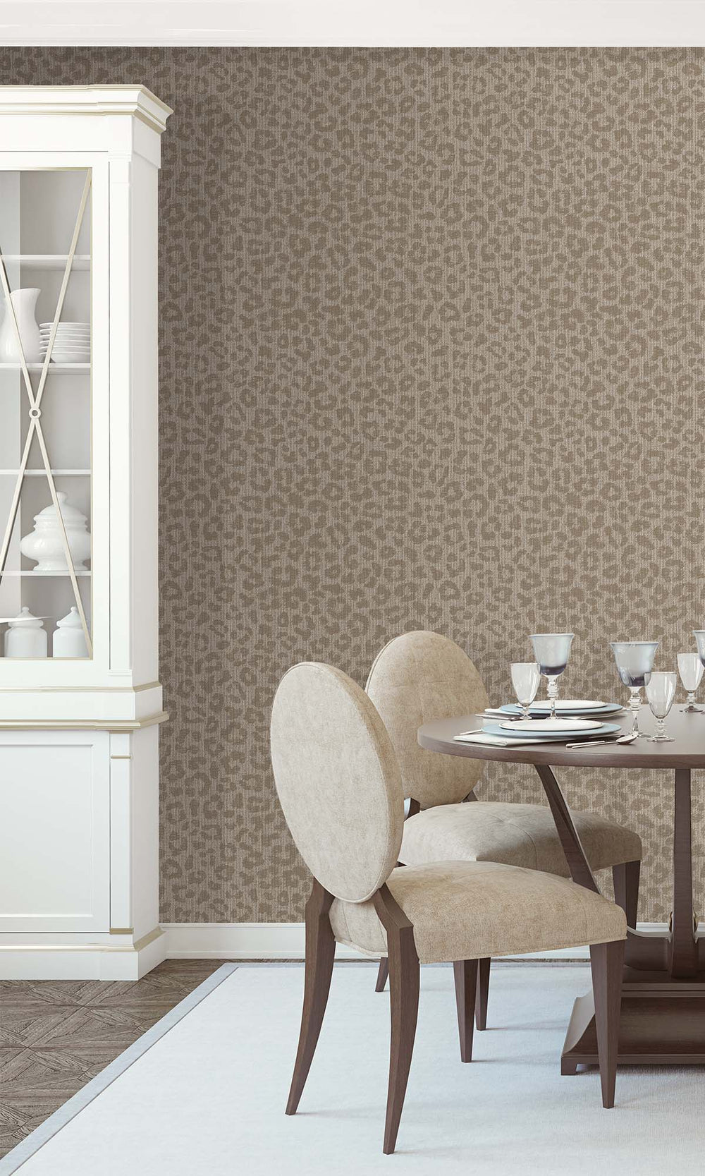 Mink Faux Leopard Print Wallpaper R10355