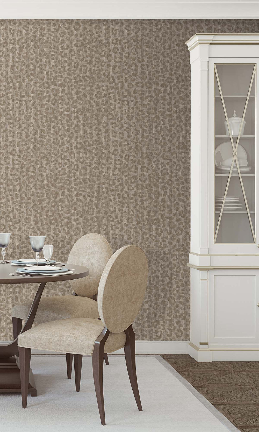 Mink Faux Leopard Print Wallpaper R10355
