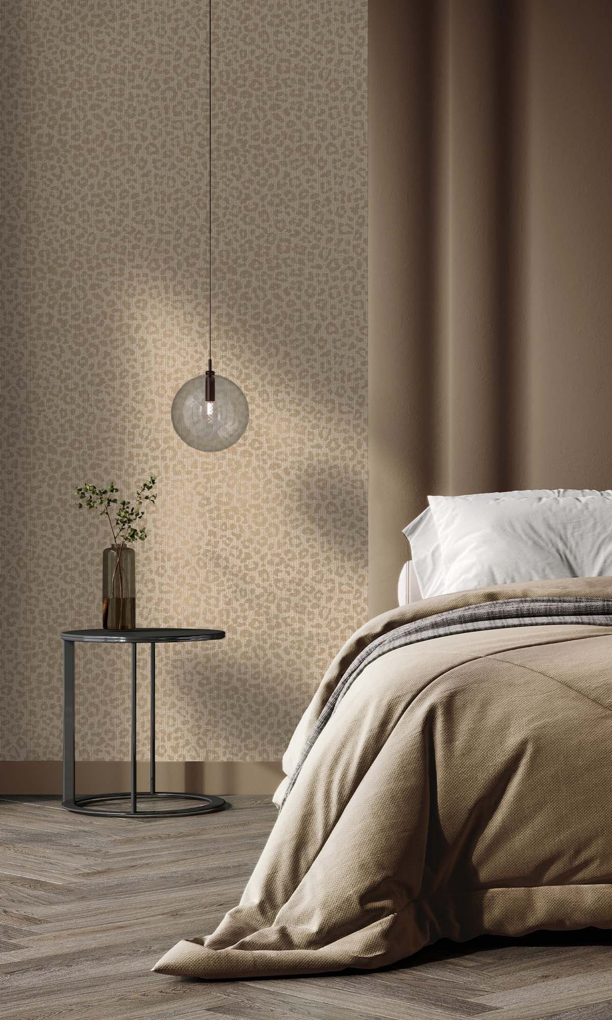 Mink Faux Leopard Print Wallpaper R10355