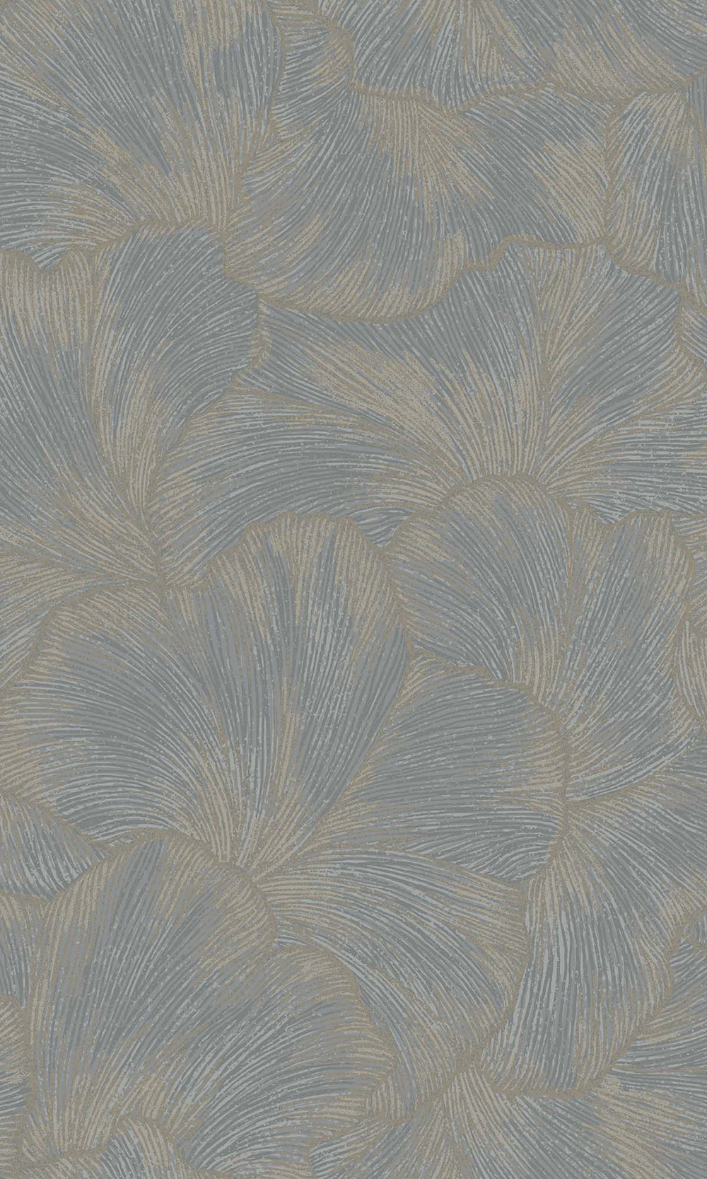 Blue Textured Ginko Leaves Wallpaper R10358
