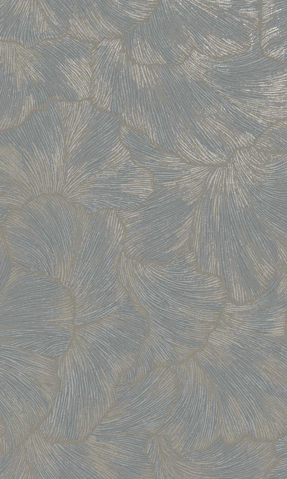 Blue Textured Ginko Leaves Wallpaper R10358