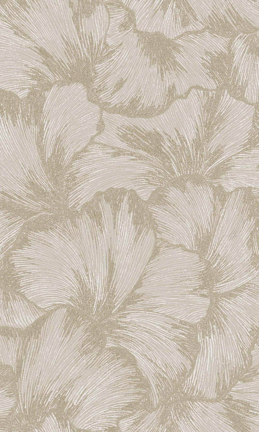 Dove Textured Ginko Leaves Wallpaper R10359