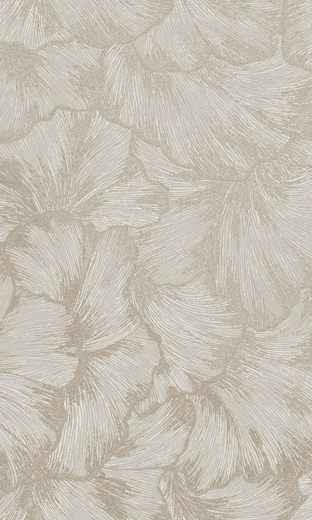 Dove Textured Ginko Leaves Wallpaper R10359