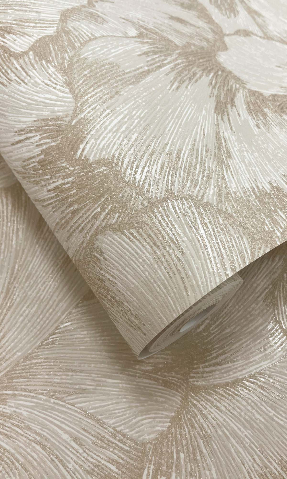 Dove Textured Ginko Leaves Wallpaper R10359
