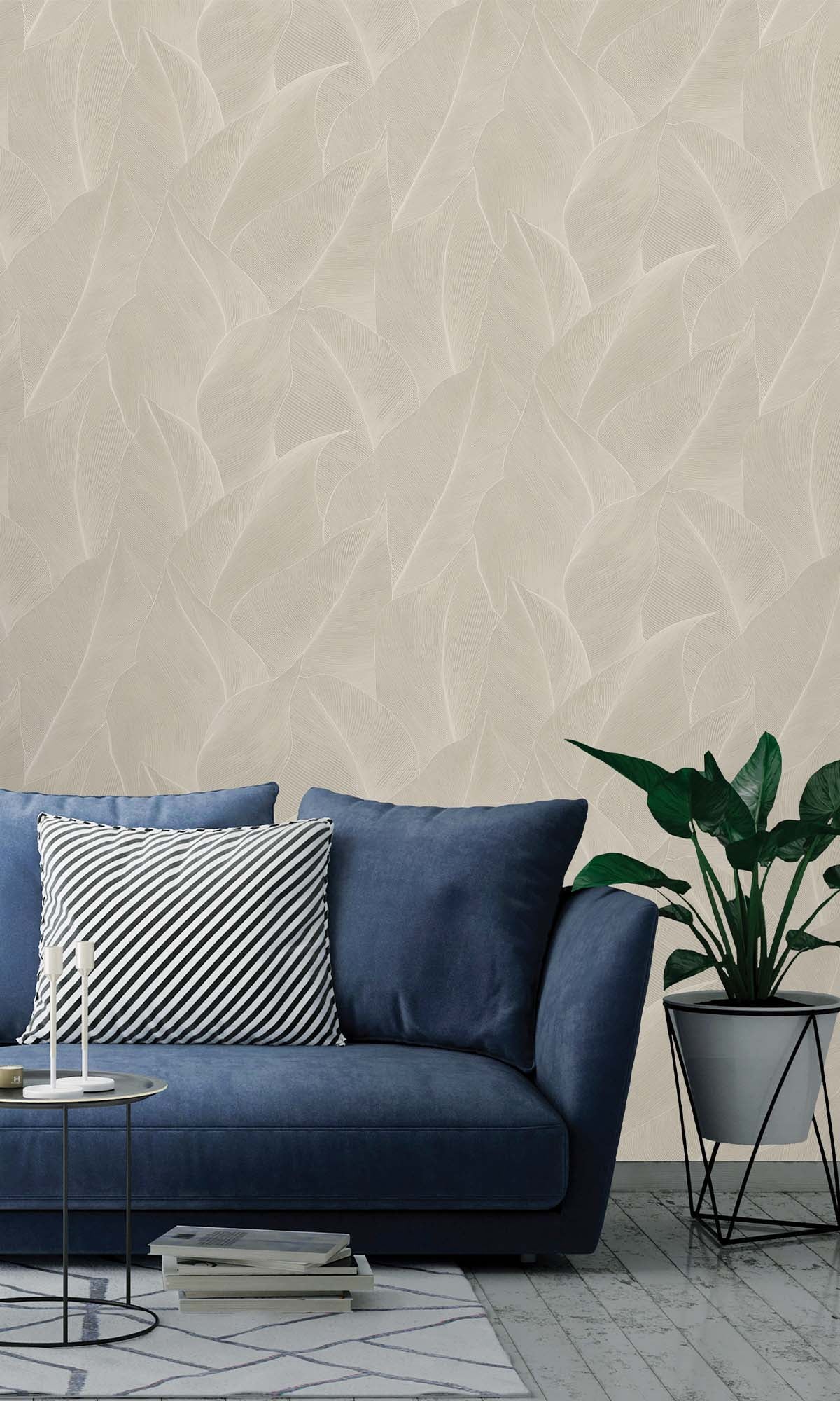 anthurium cream Cream Allover Anthurium Leaf Wallpaper R10360