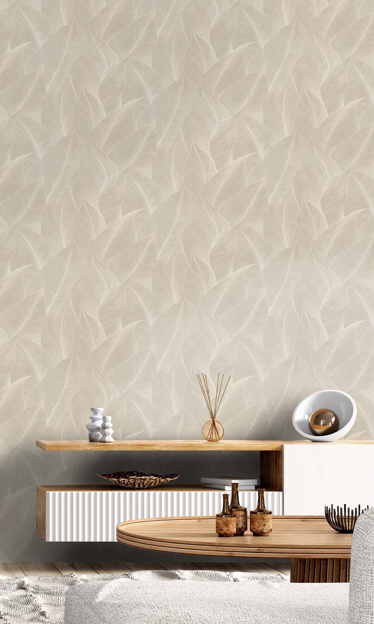 anthurium cream Cream Allover Anthurium Leaf Wallpaper R10360
