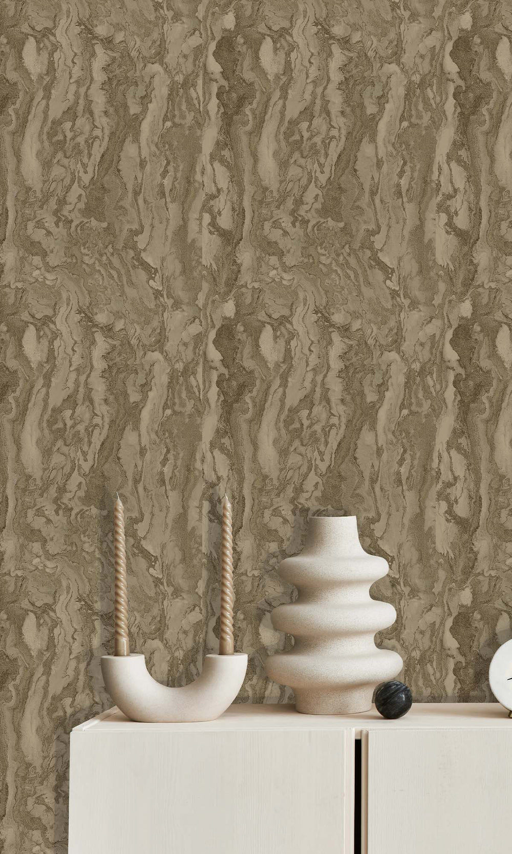 Beige Faux Marble Effect Wallpaper R10364