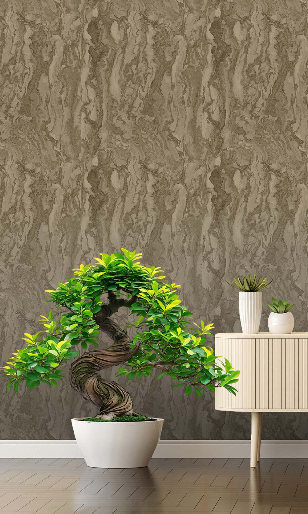 Beige Faux Marble Effect Wallpaper R10364