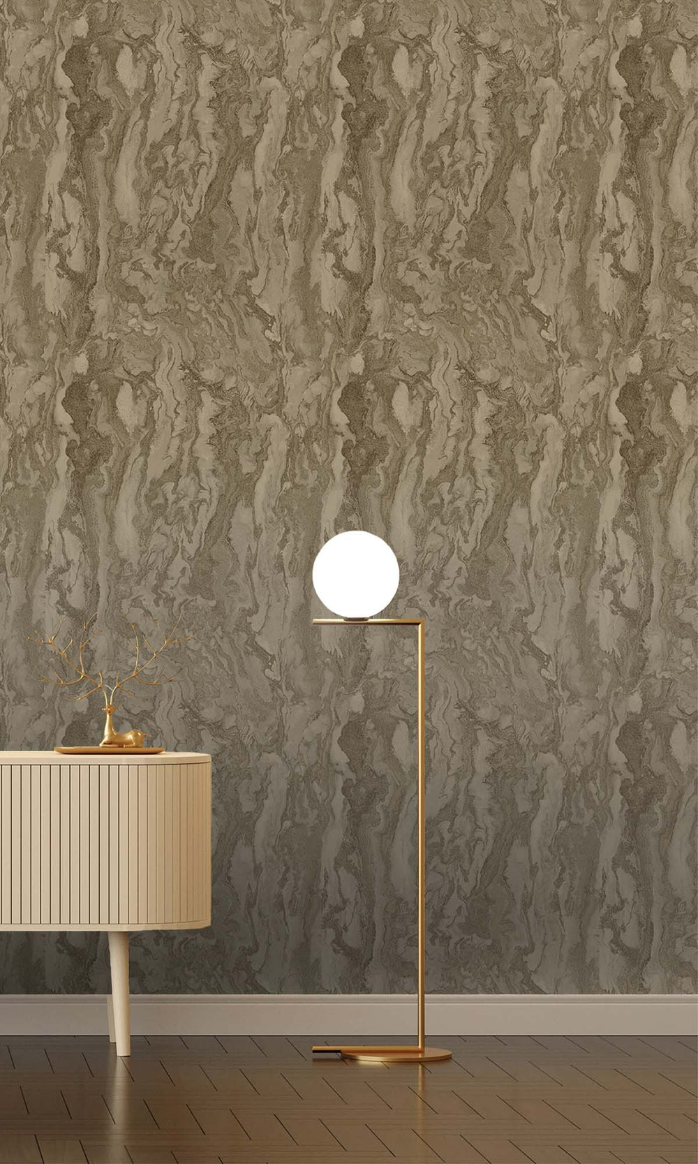 Beige Faux Marble Effect Wallpaper R10364