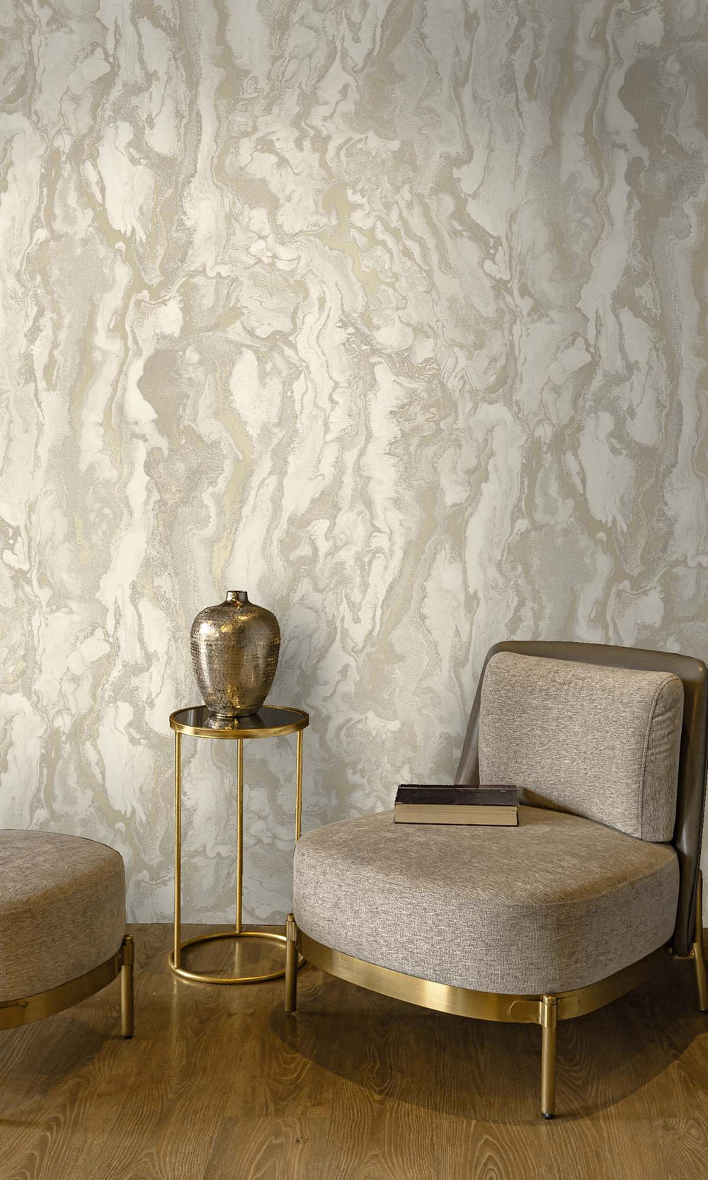 Cream Faux Marble Effect Wallpaper R10365