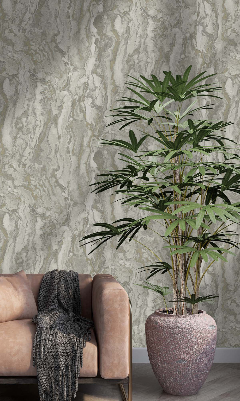 Grey Faux Marble Effect Wallpaper R10366