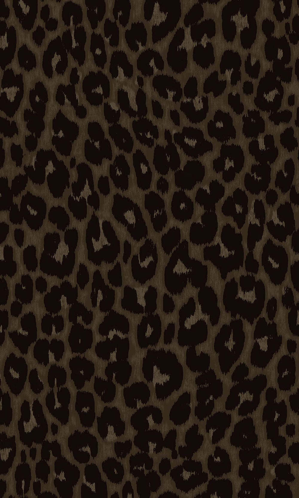 Umber Flocked Leopard Print Wallpaper R10369