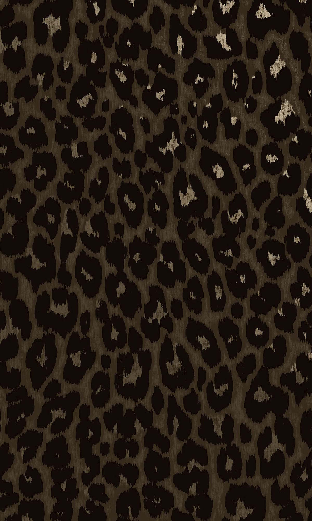 Umber Flocked Leopard Print Wallpaper R10369
