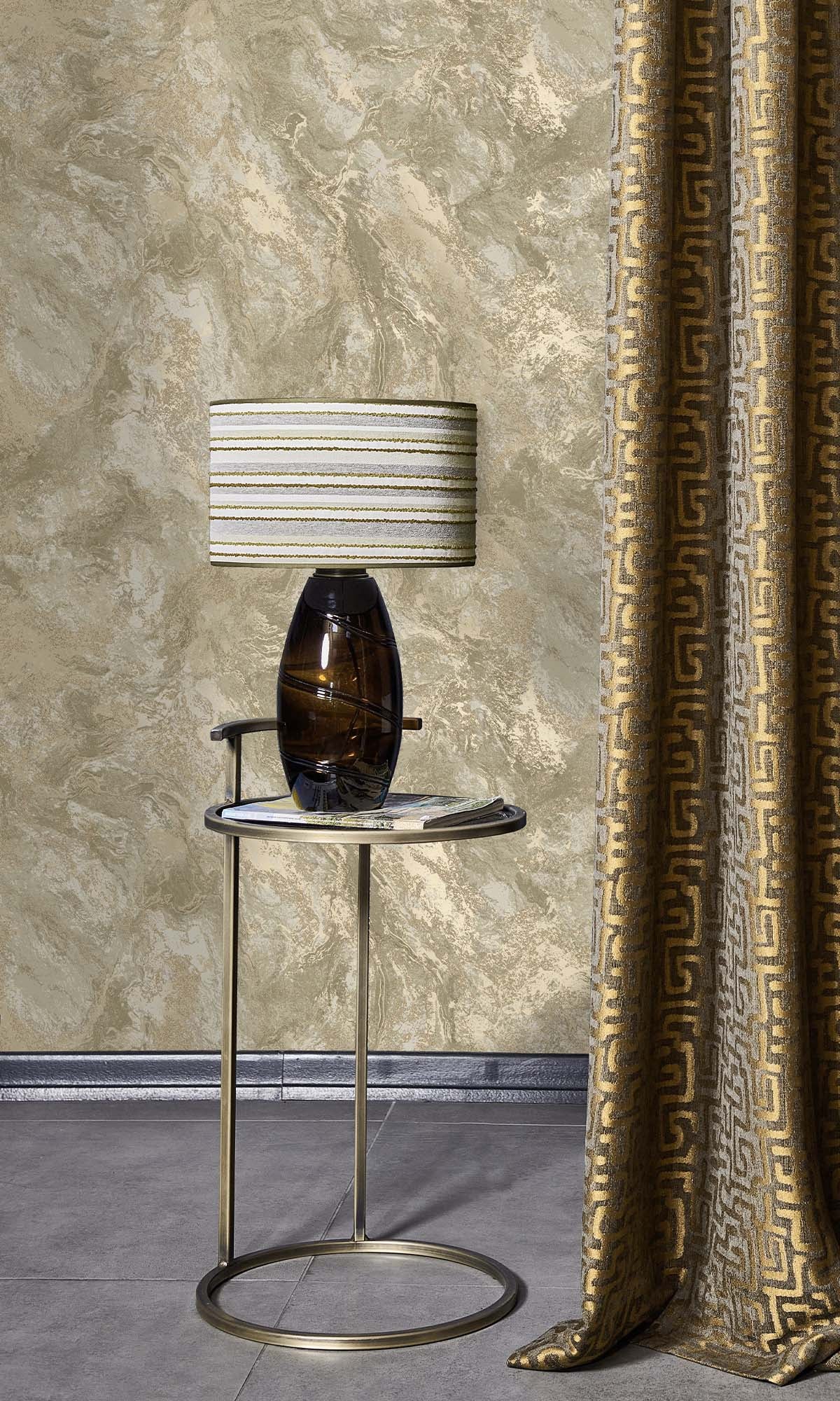 Beige Beaded Marble Effect Wallpaper R10372