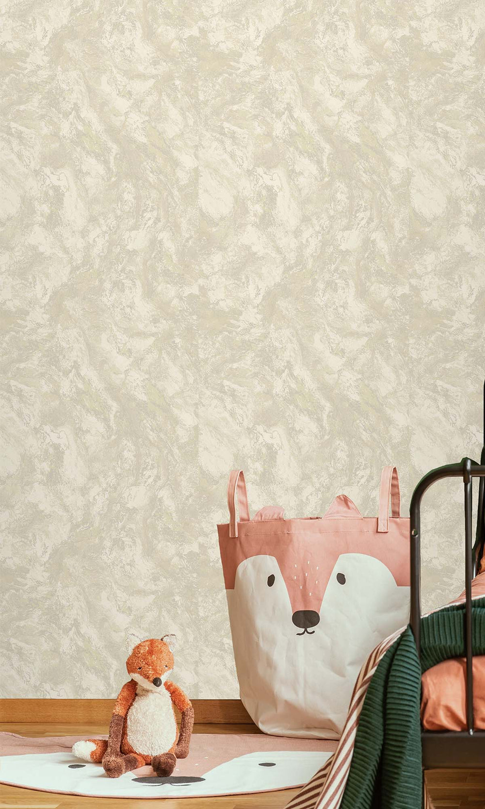 Champagne Beaded Marble Effect Wallpaper R10373