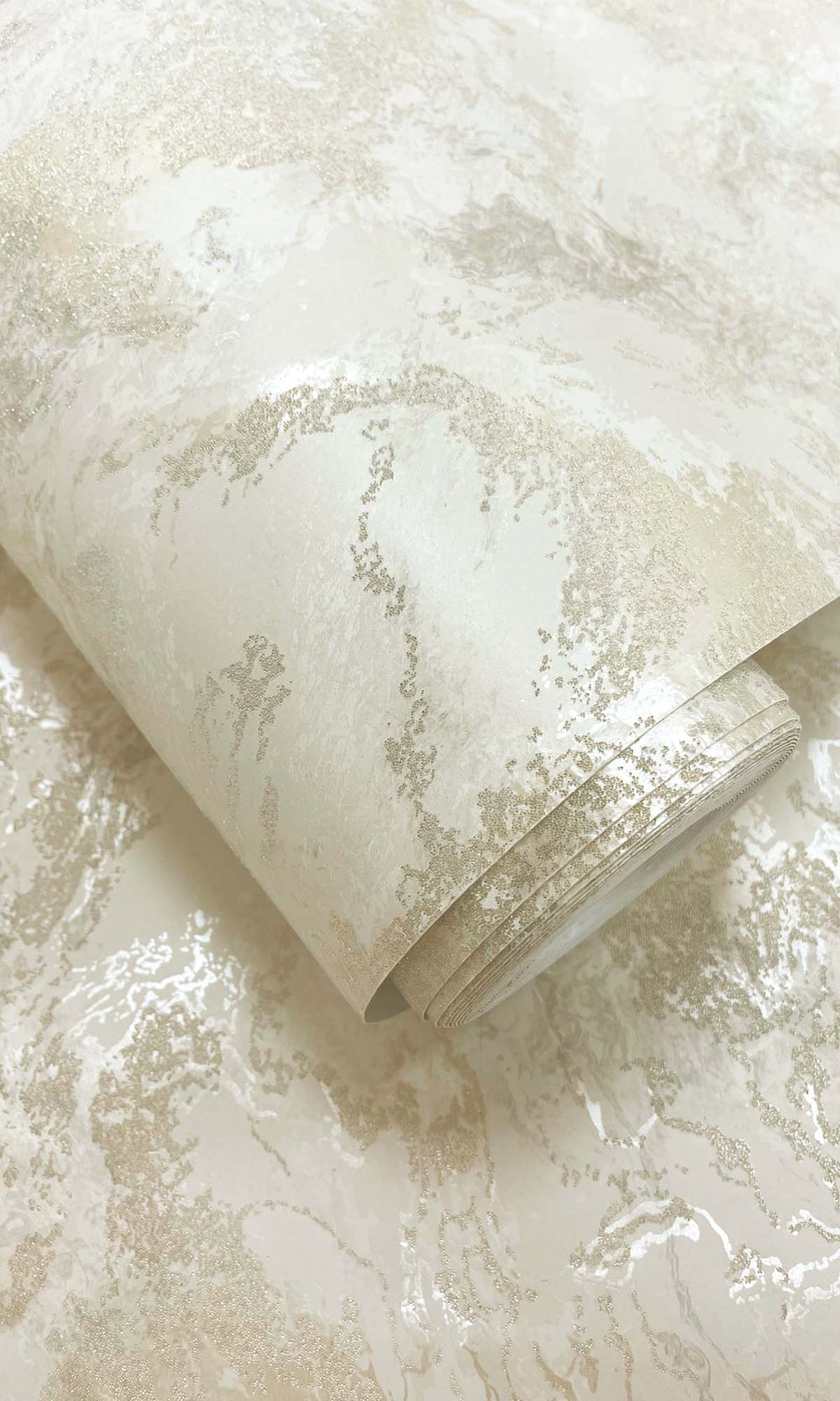 Champagne Beaded Marble Effect Wallpaper R10373