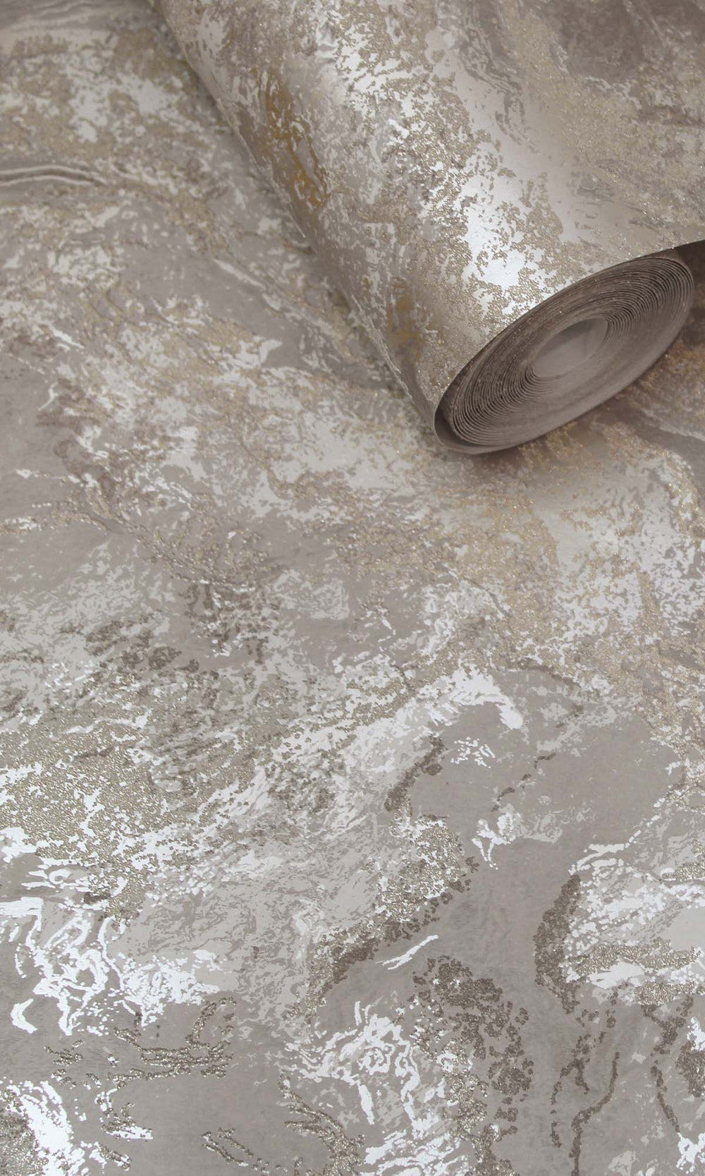 Taupe Beaded Marble Effect Wallpaper R10374