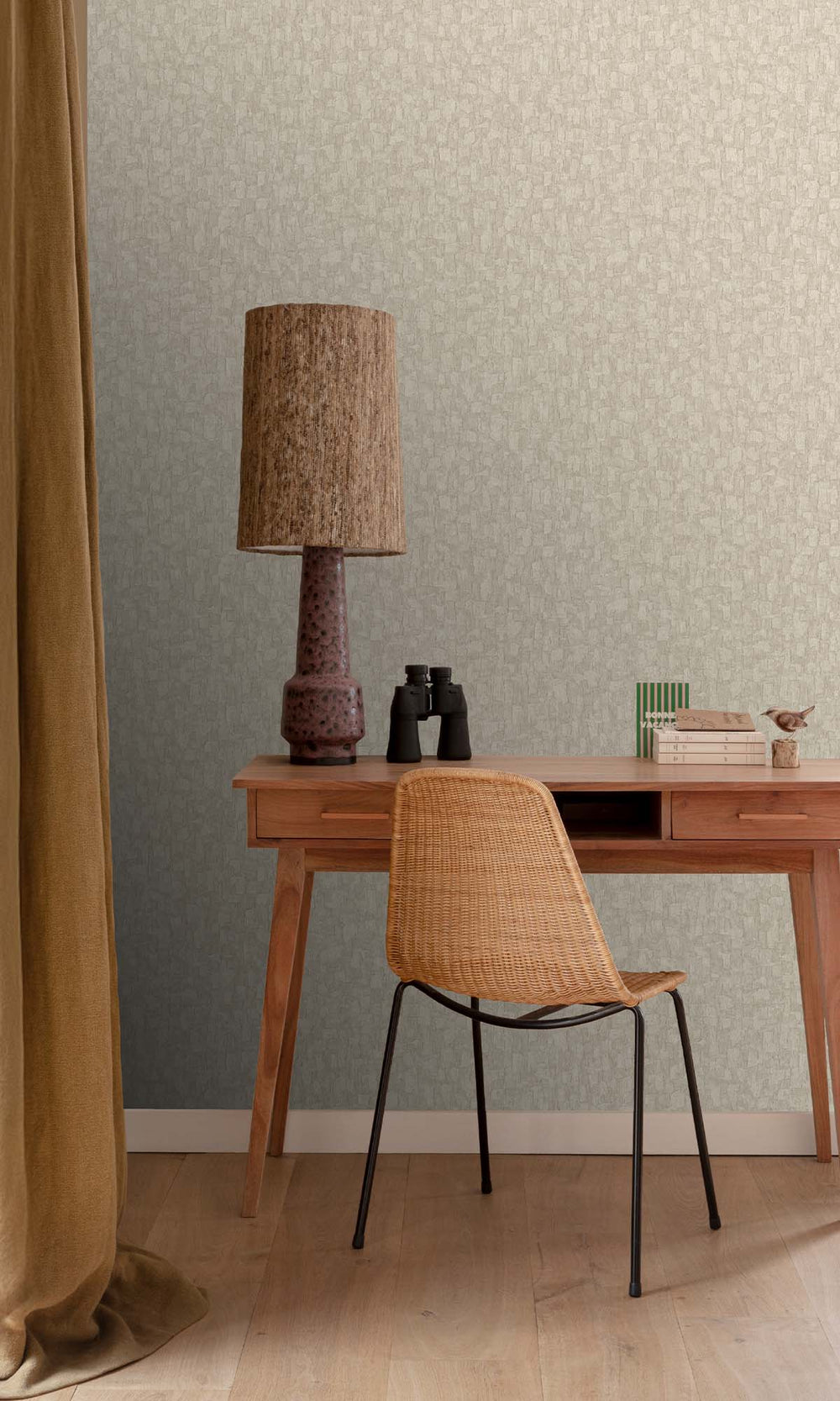 Desert Khaki Brushed Blocks Wallpaper R10375