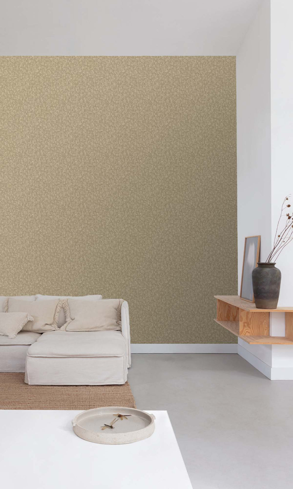 Frosted Almond Brushed Blocks Wallpaper R10377