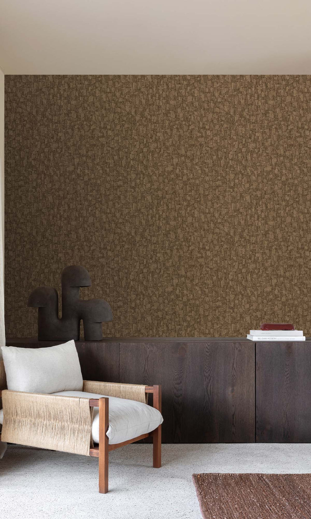 Irish Coffee Brushed Blocks Wallpaper R10379