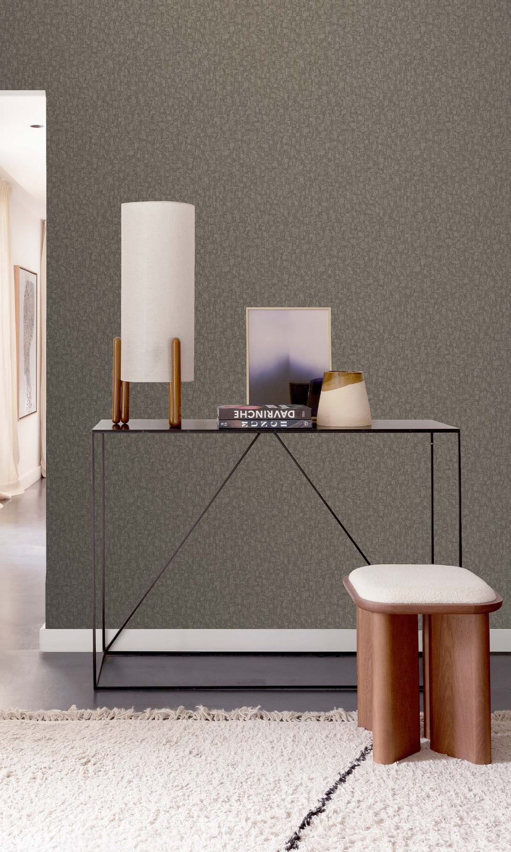 Timber Wolf Brushed Blocks Wallpaper R10381
