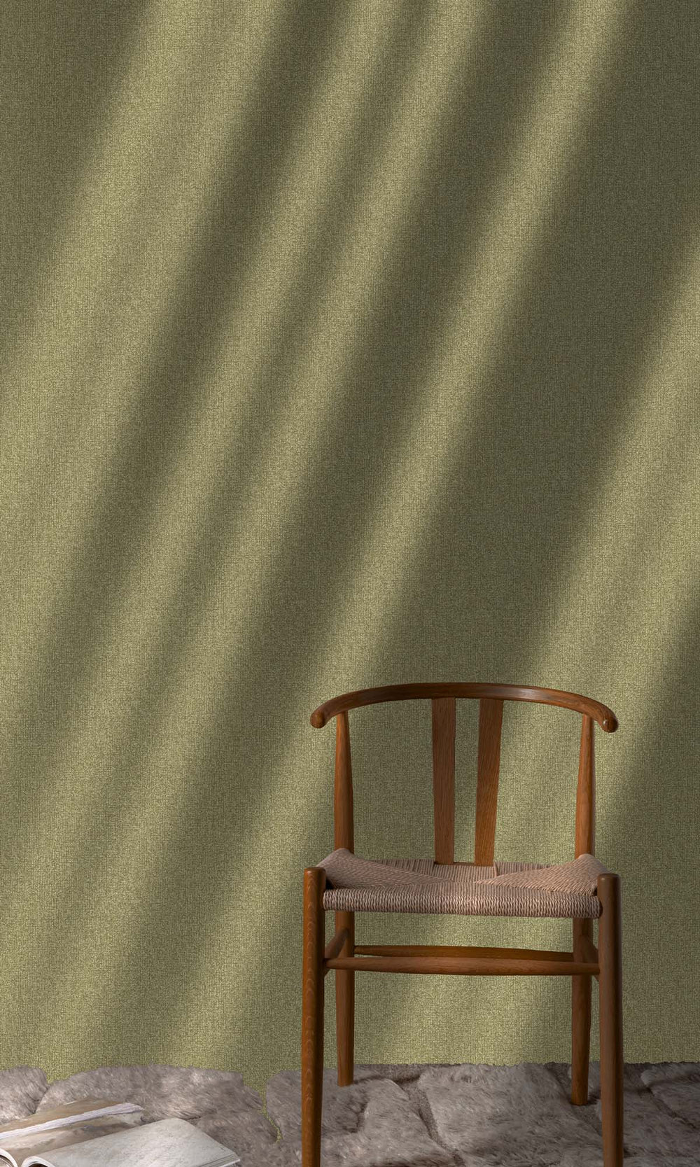 Autumn Laurel Faux Linen Weave Wallpaper R10385