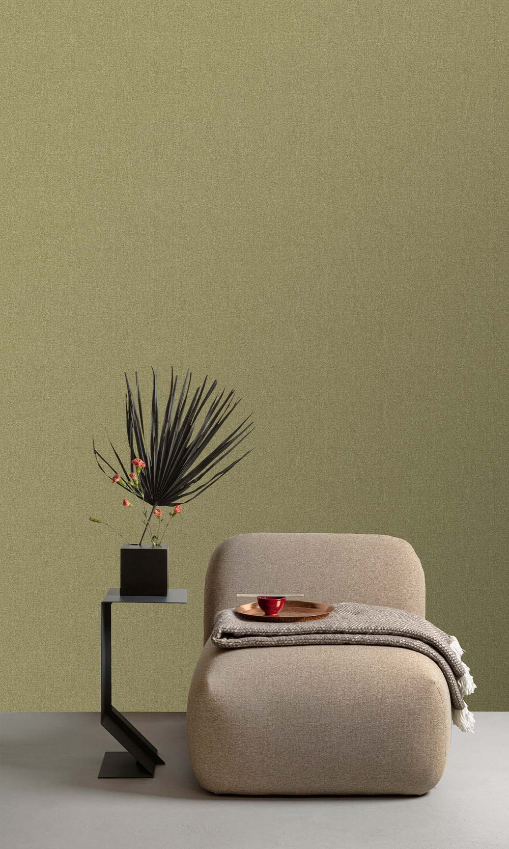 Autumn Laurel Faux Linen Weave Wallpaper R10385