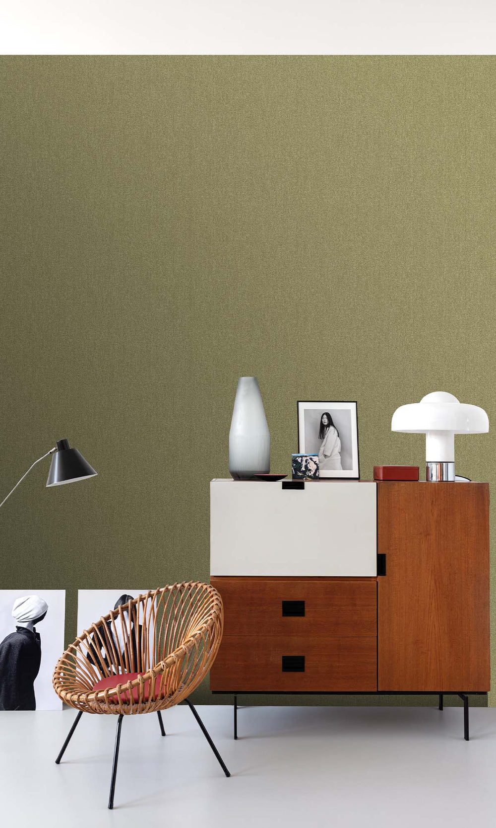 Autumn Laurel Faux Linen Weave Wallpaper R10385