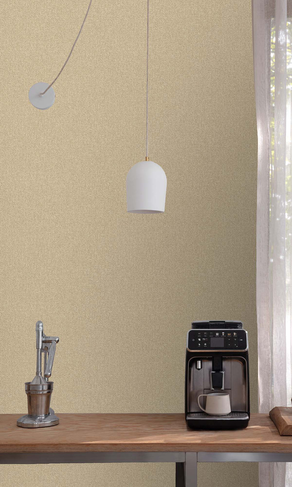 Sepia Tone Faux Linen Weave Wallpaper R10386